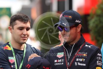 World © Octane Photographic Ltd. Formula 1 – British Grand Prix - Silverstone. Friday 1st July 2022. Paddock. Oracle Red Bull Racing RB18 – Sergio Perez.