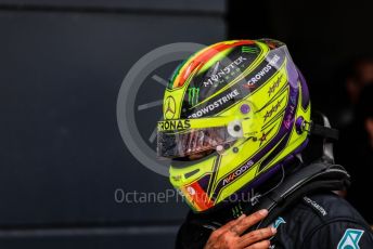 World © Octane Photographic Ltd. Formula 1 – British Grand Prix - Silverstone. Saturday 2nd July 2022. Qualifying. Mercedes-AMG Petronas F1 Team F1 W13 - Lewis Hamilton.