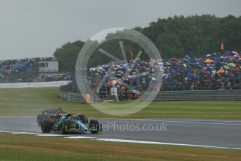 World © Octane Photographic Ltd. Formula 1 – British Grand Prix - Silverstone. Saturday 2nd July 2022. Qualifying. Aston Martin Aramco Cognizant F1 Team AMR22 - Sebastian Vettel and Scuderia Ferrari F1-75 - Charles Leclerc