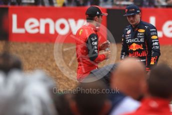 World © Octane Photographic Ltd. Formula 1 – British Grand Prix - Silverstone. Saturday 2nd July 2022. Qualifying. Oracle Red Bull Racing RB18 – Max Verstappen and Scuderia Ferrari F1-75 - Charles Leclerc.