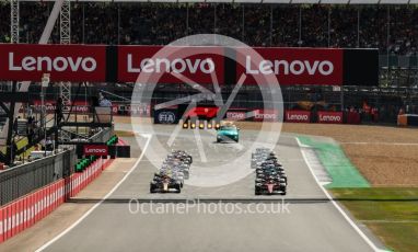 World © Octane Photographic Ltd. Formula 1 – British Grand Prix - Silverstone. Sunday 3rd July 2022. Race. The grid forms up for the restart.