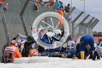 World © Octane Photographic Ltd. Formula 1 – British Grand Prix - Silverstone. Sunday 3rd July 2022. Race. Alfa Romeo F1 Team Orlen C42 - Guanyu Zhou is taken to the medical centre for a check up, later released uninjured.