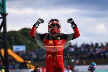 World © Octane Photographic Ltd. Formula 1 – British Grand Prix - Silverstone. Sunday 3rd July 2022. Parc Ferme. Scuderia Ferrari F1-75 - Carlos Sainz 1st ever F1 win!