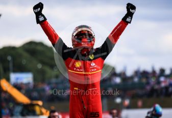 World © Octane Photographic Ltd. Formula 1 – British Grand Prix - Silverstone. Sunday 3rd July 2022. Parc Ferme. Scuderia Ferrari F1-75 - Carlos Sainz 1st ever F1 win!