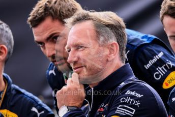 World © Octane Photographic Ltd. Formula 1 – British Grand Prix - Silverstone. Sunday 3rd July 2022. Parc Ferme. Oracle Red Bull Racing Team Principal - Christian Horner.