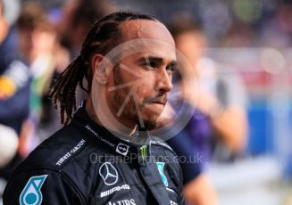 World © Octane Photographic Ltd. Formula 1 – British Grand Prix - Silverstone. Sunday 3rd July 2022. Parc Ferme. Mercedes-AMG Petronas F1 Team F1 W13 - Lewis Hamilton.