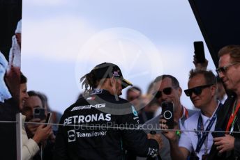 World © Octane Photographic Ltd. Formula 1 – British Grand Prix - Silverstone. Sunday 3rd July 2022. Podium. Mercedes-AMG Petronas F1 Team F1 W13 - Lewis Hamilton.