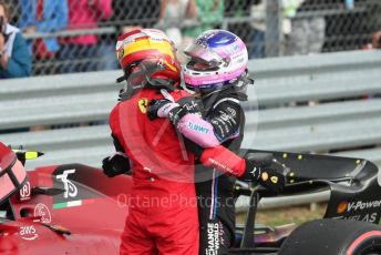 World © Octane Photographic Ltd. Formula 1 – British Grand Prix - Silverstone. Sunday 3rd July 2022. Parc Ferme. Scuderia Ferrari F1-75 - Carlos Sainz and BWT Alpine F1 Team A522 - Fernando Alonso - The only 2 Spanish F1 winners.