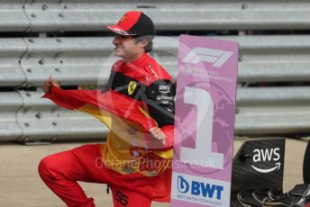 World © Octane Photographic Ltd. Formula 1 – British Grand Prix - Silverstone. Sunday 3rd July 2022. Parc Ferme. Scuderia Ferrari F1-75 - Carlos Sainz.