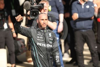 World © Octane Photographic Ltd. Formula 1 – British Grand Prix - Silverstone. Sunday 3rd July 2022. Parc Ferme. Mercedes-AMG Petronas F1 Team F1 W13 - Lewis Hamilton.