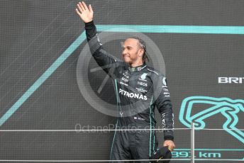 World © Octane Photographic Ltd. Formula 1 – British Grand Prix - Silverstone. Sunday 3rd July 2022. Podium. Mercedes-AMG Petronas F1 Team F1 W13 - Lewis Hamilton.