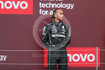 World © Octane Photographic Ltd. Formula 1 – British Grand Prix - Silverstone. Sunday 3rd July 2022. Podium. Mercedes-AMG Petronas F1 Team F1 W13 - Lewis Hamilton.