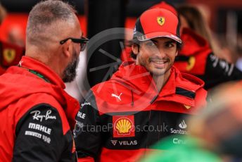 World © Octane Photographic Ltd. Formula 1 – British Grand Prix - Silverstone. Saturday 2nd July 2022. Paddock. Scuderia Ferrari F1-75 - Carlos Sainz.