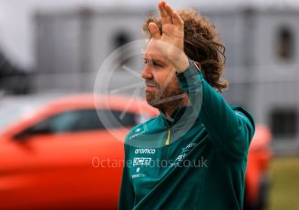 World © Octane Photographic Ltd. Formula 1 – British Grand Prix - Silverstone. Saturday 2nd July 2022. Paddock. Aston Martin Aramco Cognizant F1 Team AMR22 - Sebastian Vettel.