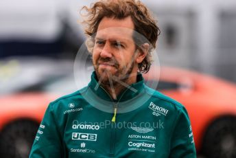 World © Octane Photographic Ltd. Formula 1 – British Grand Prix - Silverstone. Saturday 2nd July 2022. Paddock. Aston Martin Aramco Cognizant F1 Team AMR22 - Sebastian Vettel.