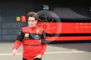 World © Octane Photographic Ltd. Formula 1 – British Grand Prix - Silverstone. Saturday 2nd July 2022. Paddock. Scuderia Ferrari Team Principal - Mattia Binotto.