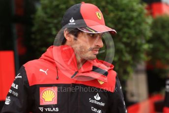 World © Octane Photographic Ltd. Formula 1 – British Grand Prix - Silverstone. Saturday 2nd July 2022. Paddock. Scuderia Ferrari F1-75 - Carlos Sainz.