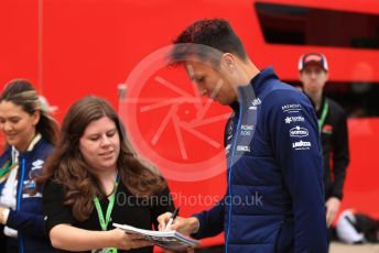 World © Octane Photographic Ltd. Formula 1 – British Grand Prix - Silverstone. Saturday 2nd July 2022. Paddock. Williams Racing FW44 - Alex Albon.