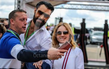World © Octane Photographic Ltd. Formula 1 – British Grand Prix - Silverstone. Sunday 3rd July 2022. Paddock. Gerri Horner and Rylan Clark-Neal.