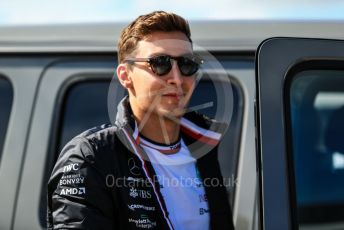 World © Octane Photographic Ltd. Formula 1 – British Grand Prix - Silverstone. Sunday 3rd July 2022. Paddock. Mercedes-AMG Petronas F1 Team F1 W13 - George Russell.