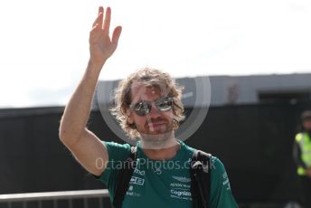 World © Octane Photographic Ltd. Formula 1 – British Grand Prix - Silverstone. Sunday 3rd July 2022. Paddock. Aston Martin Aramco Cognizant F1 Team AMR22 - Sebastian Vettel.