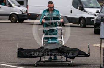 World © Octane Photographic Ltd. Formula 1 – British Grand Prix - Silverstone. Thursday 30th June 2022. Paddock. Aston Martin Aramco Cognizant F1 Team AMR22 front wing.
