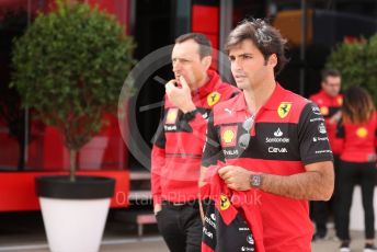 World © Octane Photographic Ltd. Formula 1 – British Grand Prix - Silverstone. Thursday 30th June 2022. Paddock. Scuderia Ferrari F1-75 - Carlos Sainz.