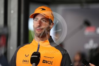 World © Octane Photographic Ltd. Formula 1 – British Grand Prix - Silverstone. Thursday 30th June 2022. Paddock. McLaren F1 Team MCL36 - Daniel Ricciardo.