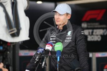 World © Octane Photographic Ltd. Formula 1 – British Grand Prix - Silverstone. Thursday 30th June 2022. Paddock. Mercedes-AMG Petronas F1 Team F1 W13 - George Russell.