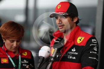 World © Octane Photographic Ltd. Formula 1 – British Grand Prix - Silverstone. Thursday 30th June 2022. Paddock. Scuderia Ferrari F1-75 - Carlos Sainz.