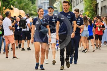 World © Octane Photographic Ltd. Formula 1 – Singapore Grand Prix - Marina Bay, Singapore. Sunday 2nd October 2022. Drivers’ parade.  Williams Racing FW44 - Alex Albon and Nicholas Latifi.