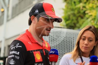 World © Octane Photographic Ltd. Formula 1 – Singapore Grand Prix - Marina Bay, Singapore. Sunday 2nd October 2022. Drivers’ parade. Scuderia Ferrari F1-75 - Carlos Sainz.