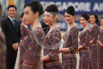 World © Octane Photographic Ltd. Formula 1 – Singapore Grand Prix - Marina Bay, Singapore. Sunday 2nd October 2022. Drivers’ parade. Singapore Airlines Cabin Crew.