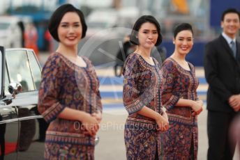 World © Octane Photographic Ltd. Formula 1 – Singapore Grand Prix - Marina Bay, Singapore. Sunday 2nd October 2022. Drivers’ parade. Singapore Airlines Cabin Crew.