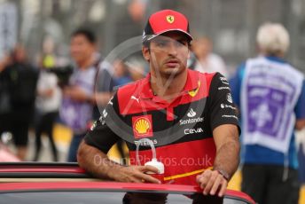 World © Octane Photographic Ltd. Formula 1 – Singapore Grand Prix - Marina Bay, Singapore. Sunday 2nd October 2022. Drivers’ parade. Scuderia Ferrari F1-75 - Carlos Sainz.