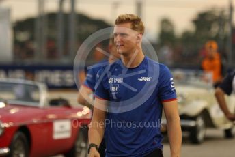 World © Octane Photographic Ltd. Formula 1 – Singapore Grand Prix - Marina Bay, Singapore. Sunday 2nd October 2022. Drivers’ parade. Haas F1 Team VF-22 - Mick Schumacher.
