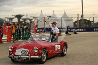 World © Octane Photographic Ltd. Formula 1 – Singapore Grand Prix - Marina Bay, Singapore. Sunday 2nd October 2022. Drivers’ parade. Scuderia AlphaTauri AT03 - Yuki Tsunoda.