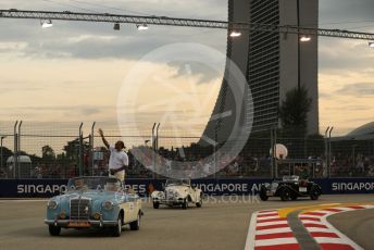 World © Octane Photographic Ltd. Formula 1 – Singapore Grand Prix - Marina Bay, Singapore. Sunday 2nd October 2022. Drivers’ parade. Mercedes-AMG Petronas F1 Team F1 W13 - Lewis Hamilton.