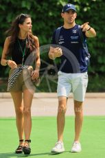 World © Octane Photographic Ltd. Formula 1 – Singapore Grand Prix - Marina Bay, Singapore. Friday 30th September 2022. Paddock. Williams Racing FW44 - Nicholas Latifi and girlfriend Sandra Dziwiszek.