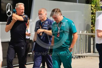 World © Octane Photographic Ltd. Formula 1 – Singapore Grand Prix - Marina Bay, Singapore. Friday 30th September 2022. Paddock. Aston Martin Aramco Cognizant F1 Team Sporting Director – Andy Stevenson, Oracle Red Bull Racing Sporting Director - Jonathan Wheatley and Williams Racing