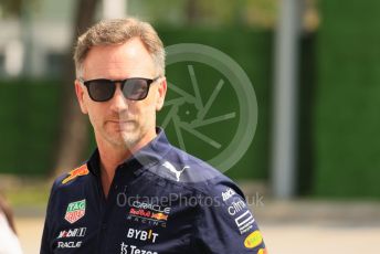 World © Octane Photographic Ltd. Formula 1 – Singapore Grand Prix - Marina Bay, Singapore. Friday 30th September 2022. Paddock. Oracle Red Bull Racing Team Principal - Christian Horner