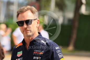 World © Octane Photographic Ltd. Formula 1 – Singapore Grand Prix - Marina Bay, Singapore. Friday 30th September 2022. Paddock. Oracle Red Bull Racing Team Principal - Christian Horner