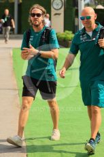 World © Octane Photographic Ltd. Formula 1 – Singapore Grand Prix - Marina Bay, Singapore. Friday 30th September 2022. Paddock. Aston Martin Aramco Cognizant F1 Team AMR22 - Sebastian Vettel.