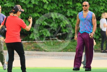 World © Octane Photographic Ltd. Formula 1 – Singapore Grand Prix - Marina Bay, Singapore. Friday 30th September 2022. Paddock. Mercedes-AMG Petronas F1 Team F1 W13 - Lewis Hamilton.
