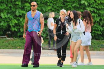 World © Octane Photographic Ltd. Formula 1 – Singapore Grand Prix - Marina Bay, Singapore. Friday 30th September 2022. Paddock. Mercedes-AMG Petronas F1 Team F1 W13 - Lewis Hamilton.