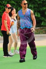 World © Octane Photographic Ltd. Formula 1 – Singapore Grand Prix - Marina Bay, Singapore. Friday 30th September 2022. Paddock. Mercedes-AMG Petronas F1 Team F1 W13 - Lewis Hamilton.