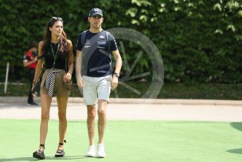 World © Octane Photographic Ltd. Formula 1 – Singapore Grand Prix - Marina Bay, Singapore. Friday 30th September 2022. Paddock. Williams Racing FW44 - Nicholas Latifi and girlfriend Sandra Dziwiszek.