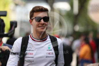 World © Octane Photographic Ltd. Formula 1 – Singapore Grand Prix - Marina Bay, Singapore. Friday 30th September 2022. Paddock. Mercedes-AMG Petronas F1 Team F1 W13 - George Russell.