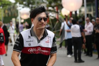 World © Octane Photographic Ltd. Formula 1 – Singapore Grand Prix - Marina Bay, Singapore. Friday 30th September 2022. Paddock. Alfa Romeo F1 Team Orlen C42 - Guanyu Zhou.