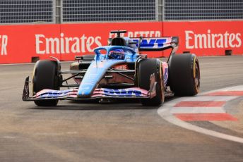 World © Octane Photographic Ltd. Formula 1 – Singapore Grand Prix - Marina Bay, Singapore. Friday 30th September 2022. Practice 1. BWT Alpine F1 Team A522 - Fernando Alonso.